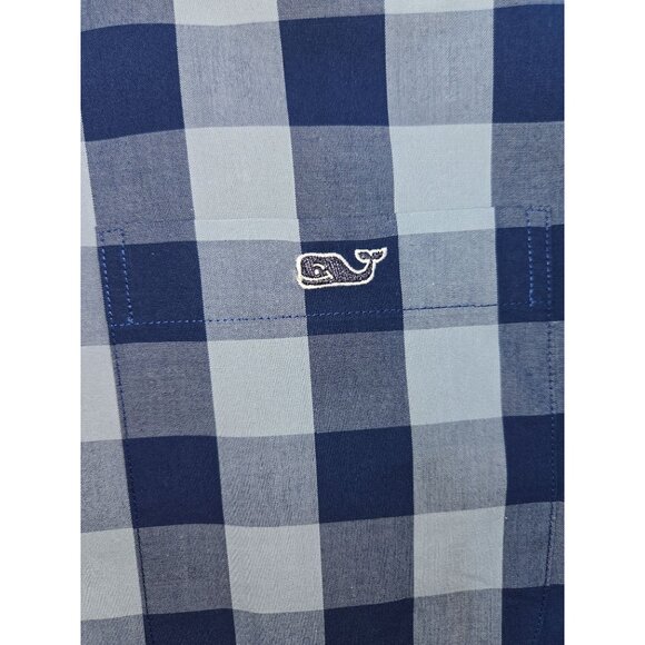 Vineyard Vines Mens Tucker Shirt Medium Blue Checkered 100% Cotton - Picture 6 of 7